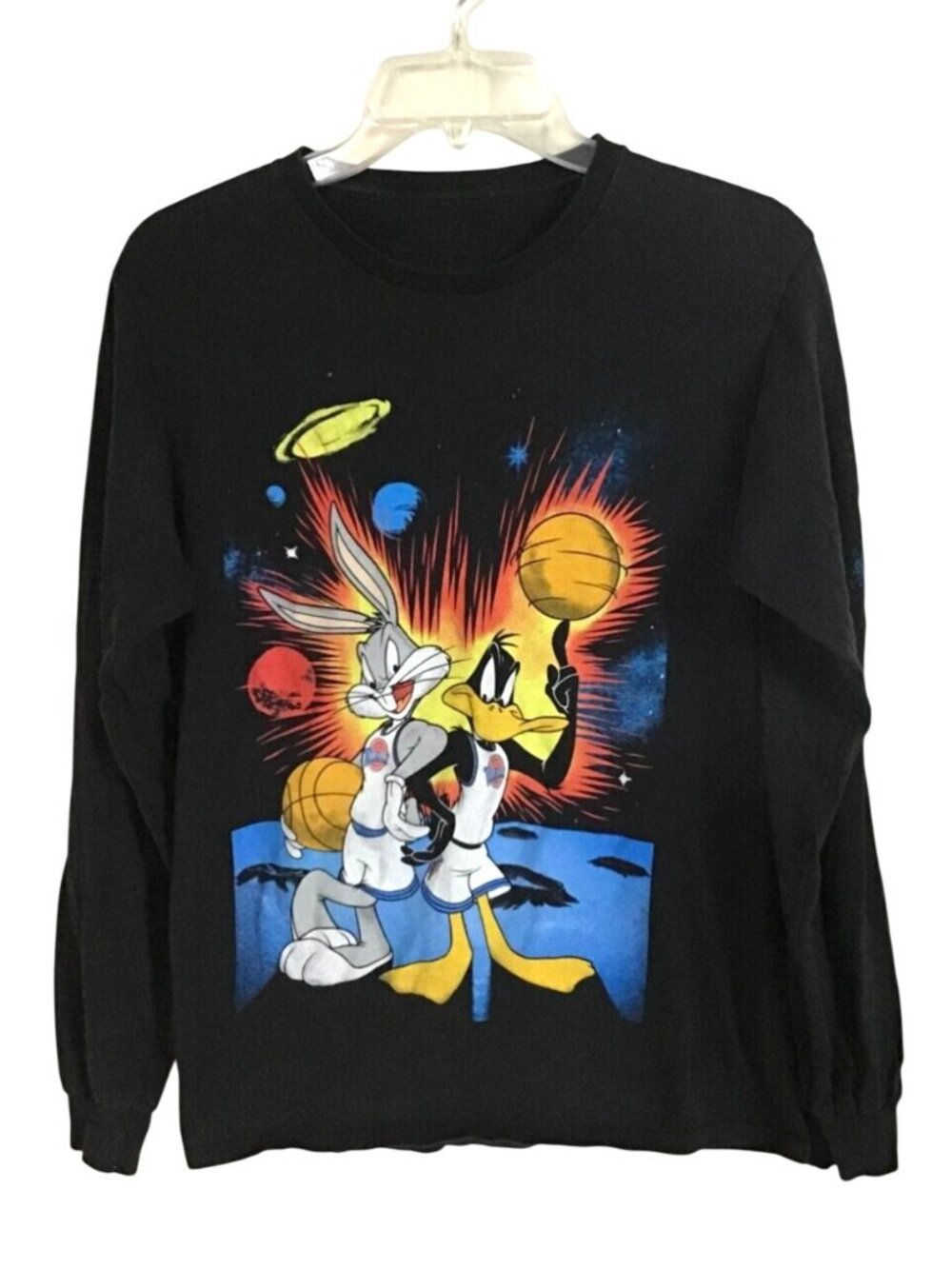 Space Jam Bugs Bunny Daffy Duck Vintage Long Sleeve Small Unisex Tshirt